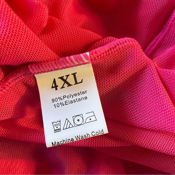 Plus Size Hot Pink Lace/Sheer Lingerie - Size 2X - Picture 5 of 9